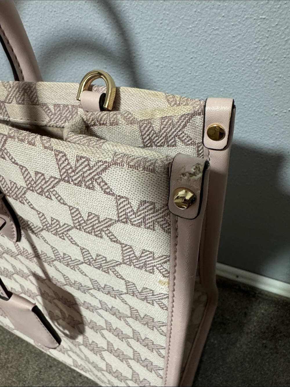Michael Kors Mirella tote bag MK print Powder Blush Multi color - Picture 9 of 12